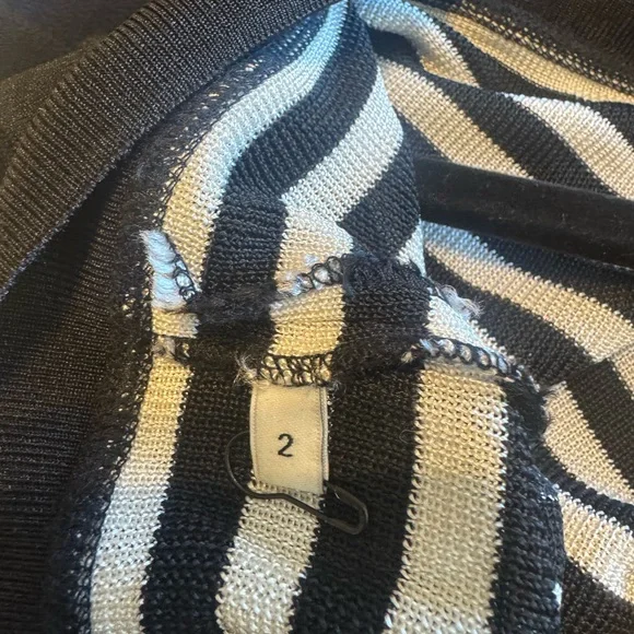 Sandro Paris Striped Knit Dress Viscose Sleeveless Size 2 - Picture 8 of 8